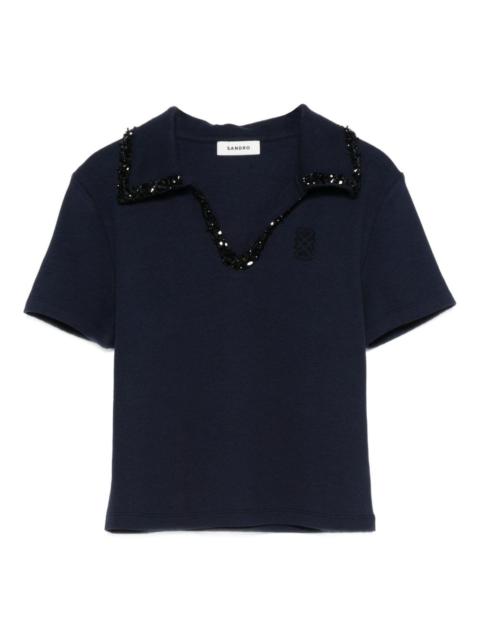 Sandro embellished collar shirt