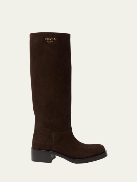 Prada Suede Knee-High Boots