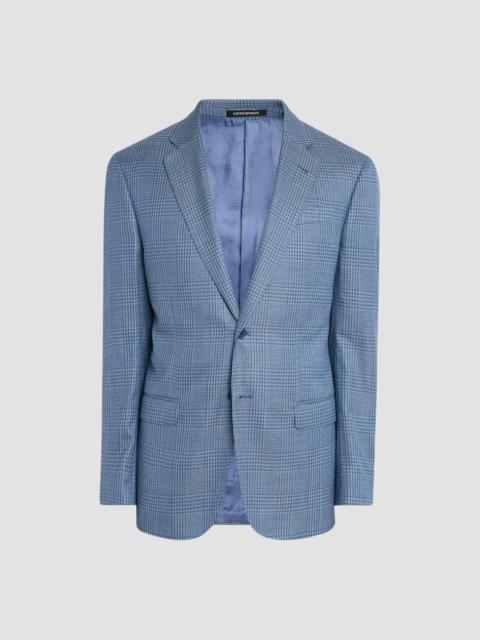 EMPORIO ARMANI Men's Tonal Glen Plaid Sport Jacket - Light Blue Fancy