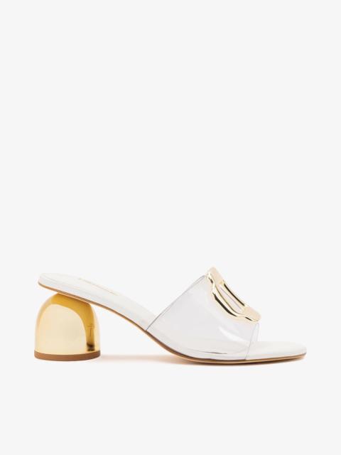 Larroudé Margherita Clear Mule White Leather
