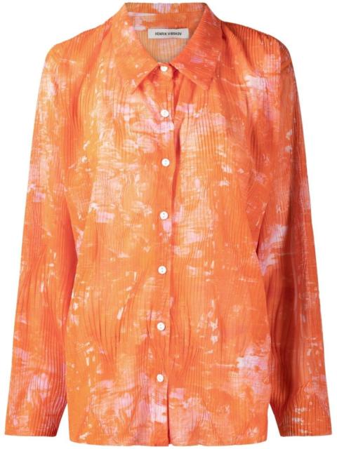 HENRIK VIBSKOV printed plissé shirt