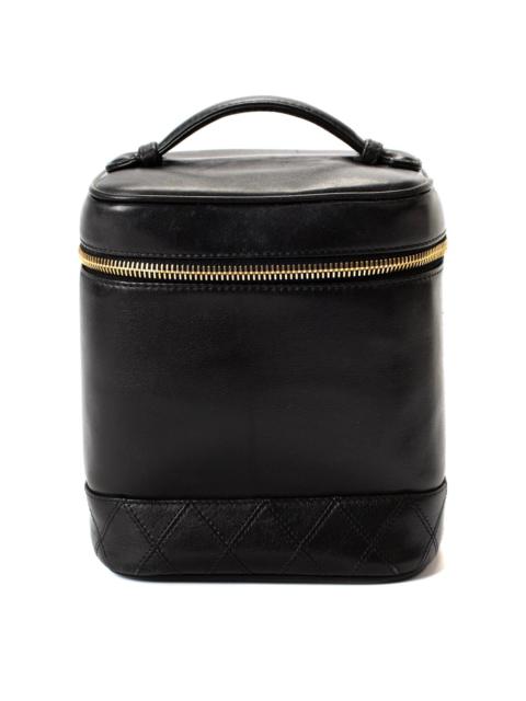 CHANEL Chanel Black Quilted Leather Vanity Cosmetic Case (Authentic Pre-Loved)