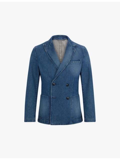 BOSS Slim-fit double-breasted denim blazer
