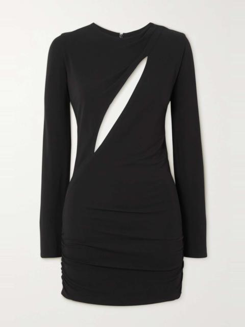 VERSACE Cutout stretch-jersey mini dress