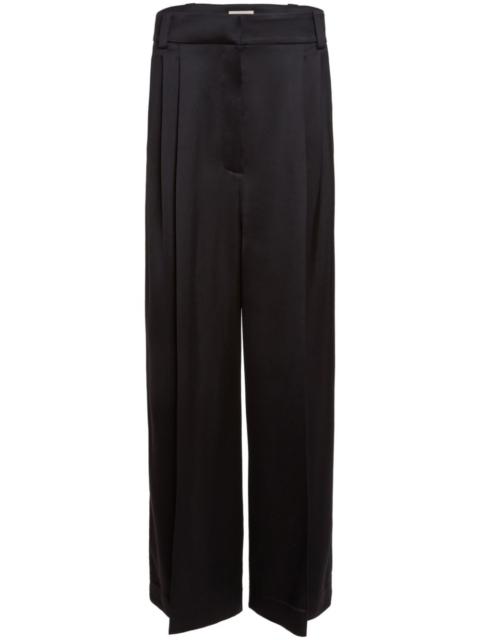KHAITE Simone pleated wide-leg trousers