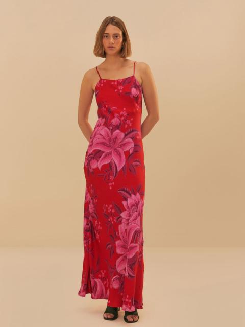 FARM RIO Red Summer Fruit Lenzing™ Ecovero™ Viscose Maxi Dress