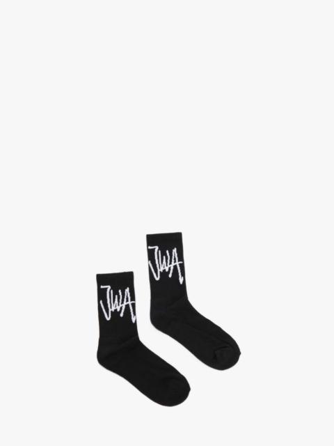 JW Anderson HAND WRITTEN JWA LOGO SHORT ANKLE SOCKS