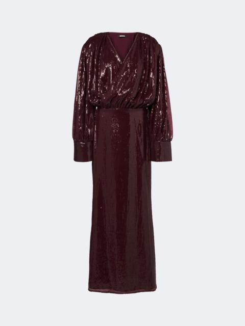 ROTATE Draped sequined gown