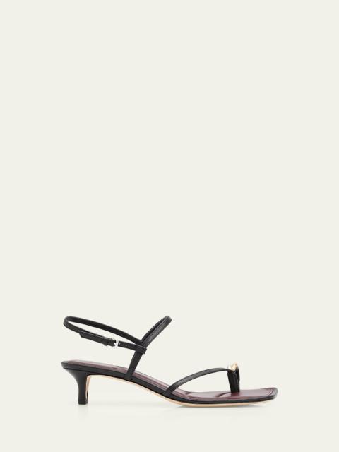 Vince 40mm Polli Leather Kitten-Heel Sandals