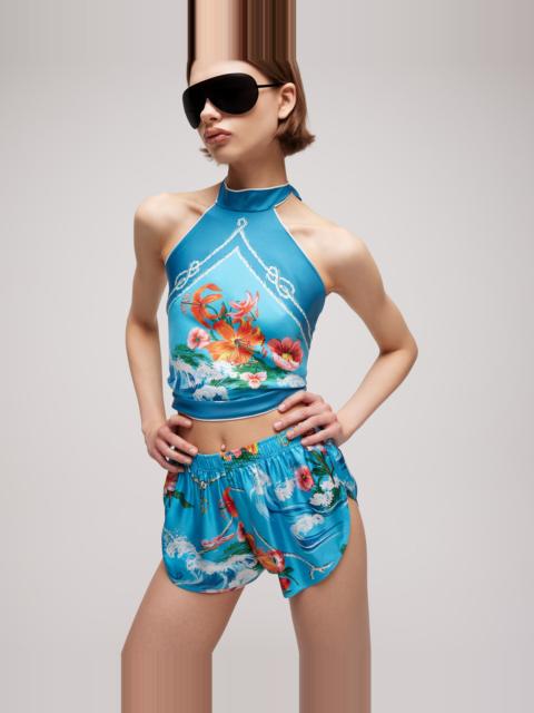 GUCCI Printed silk twill shorts