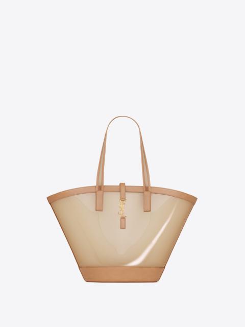 panier medium in vinyl and vegetable-tanned leather