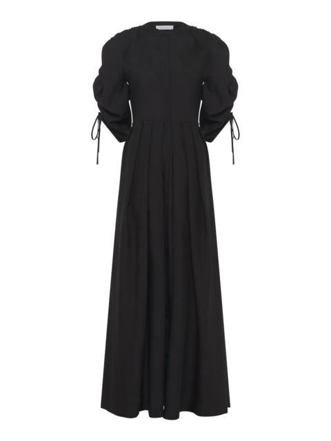 GABRIELA HEARST Linnea Maxi Dress in Black Aloe Linen
