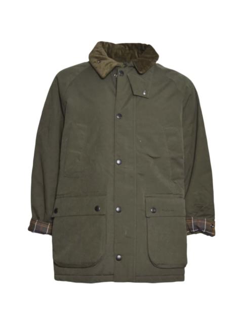 Barbour corduroy-collar single-breasted coat