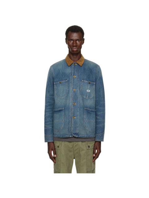 RRL by Ralph Lauren Blue Corduroy-Collar Indigo Denim Jacket