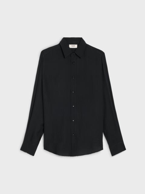 CELINE loose shirt in shiny matte printed silk