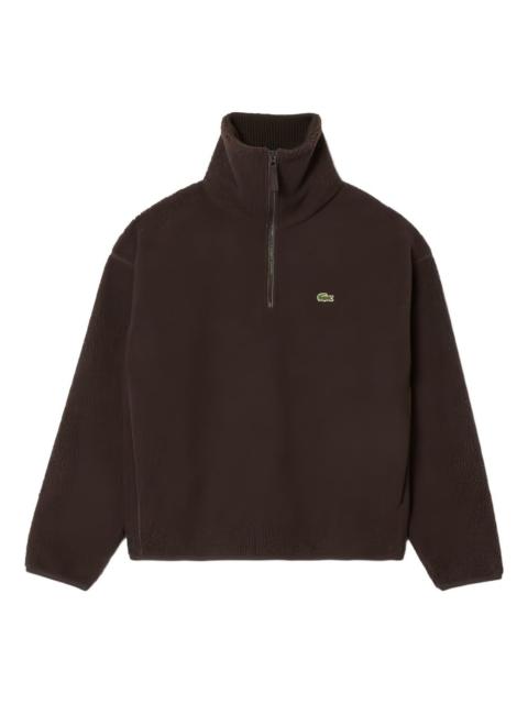 LACOSTE ribbed half-zip sweater