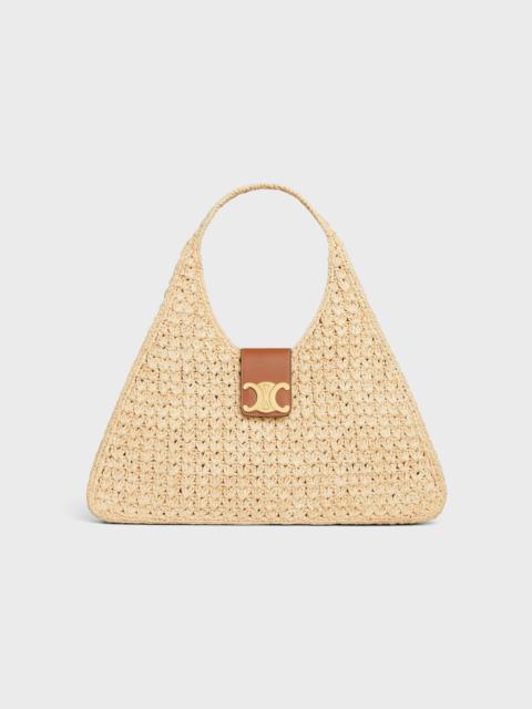 CELINE CABAS TRIANGLE  IN RAFFIA AND CALFSKIN