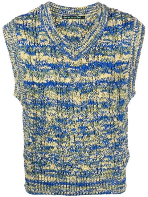 Andersson Bell abstract-knit V-neck vest