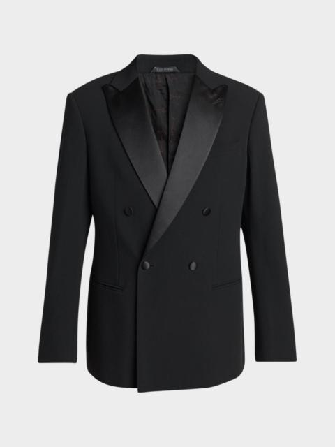 GIORGIO ARMANI Men's Double Breasted Virgin Wool-blend Blazer