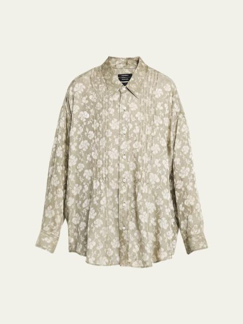 R13 Floral Pintuck Long-Sleeve Shirt