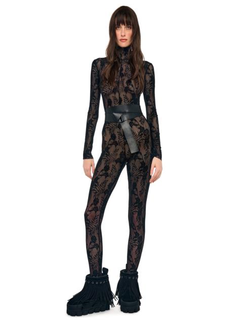 NORMA KAMALI LONG SLEEVE SLIM FIT TURTLE CATSUIT