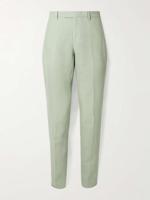 Tapered Linen Suit Trousers