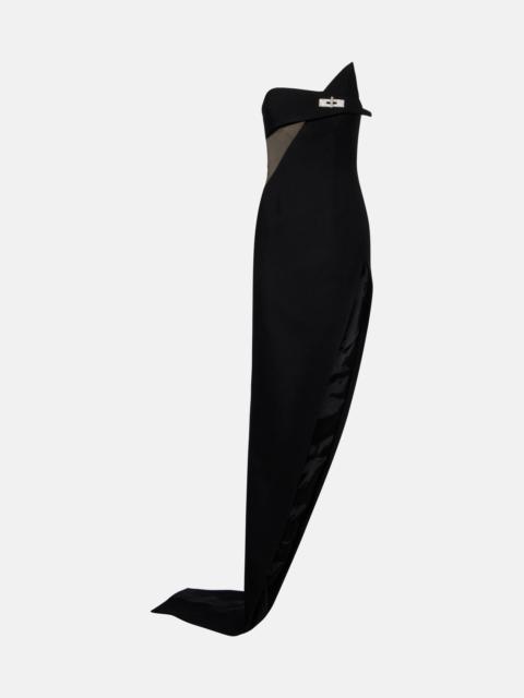 David Koma Cutout asymmetric wool-blend gown