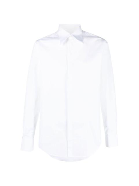 pointed-collar cotton shirt