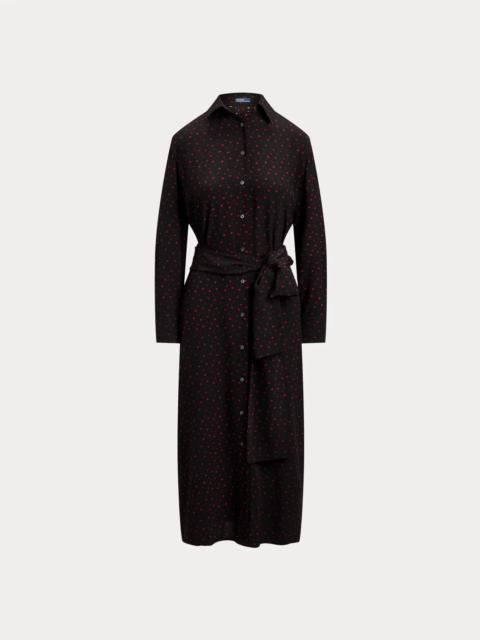Polo Ralph Lauren Printed Crepe Tie-Waist Shirtdress