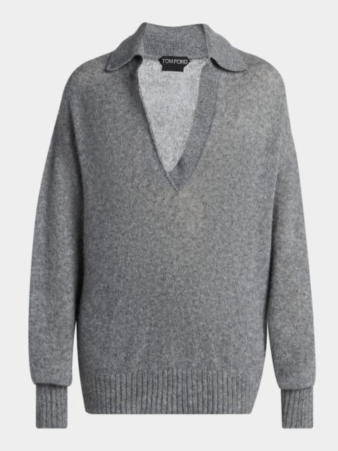 TOM FORD Seamless Ultrasoft Wool Polo Sweater