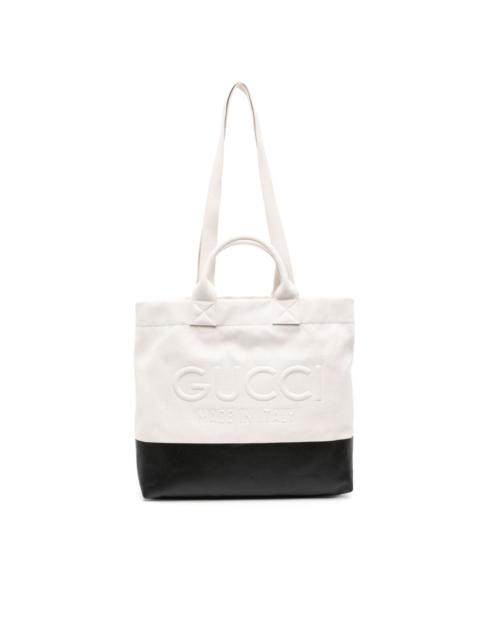 GUCCI logo-embossed canvas tote bag