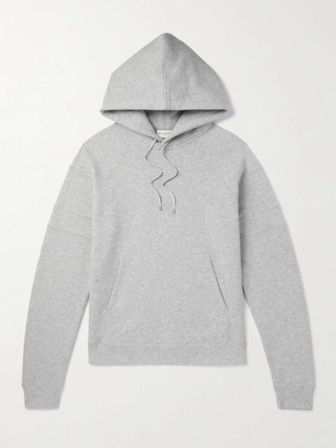 SAINT LAURENT Logo-Embroidered Cotton-Blend Jersey Hoodie