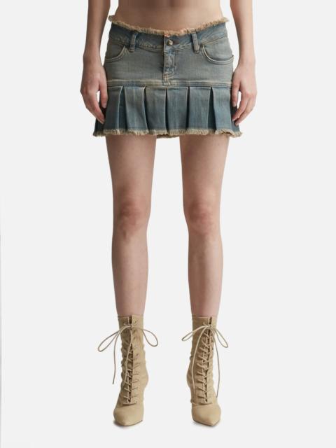 MISBHV SUNSET WASH DENIM PLEATED SKIRT