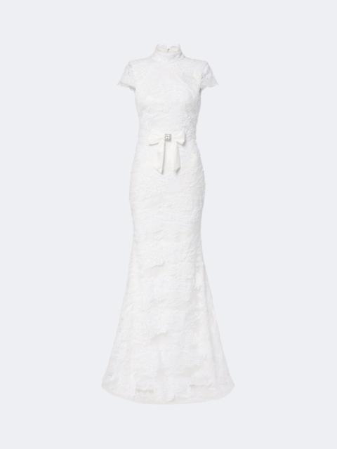 REBECCA VALLANCE Medici embellished lace open-back gown