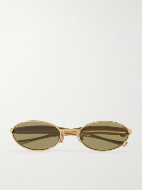 Bottega Veneta Sardine Round-Frame Gold-Tone Metal Sunglasses Gold