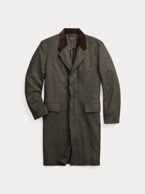 RRL by Ralph Lauren Velvet-Collar Plaid Shetland Wool Coat