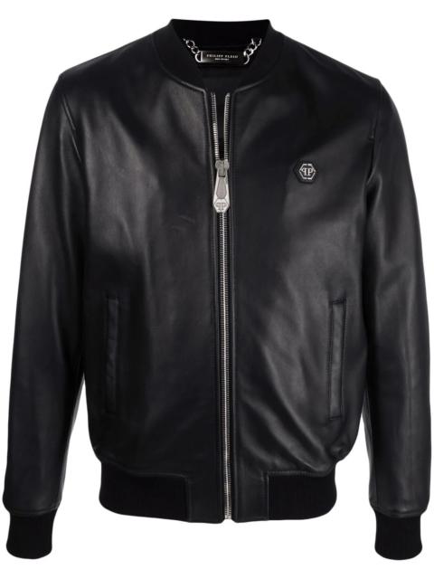 PHILIPP PLEIN leather bomber jacket