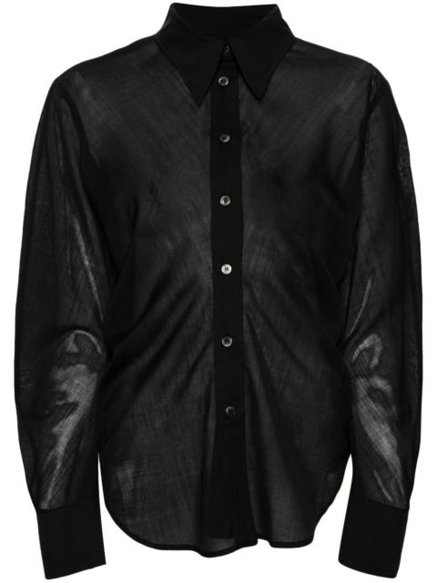 LVIR semi-sheer wool blend shirt