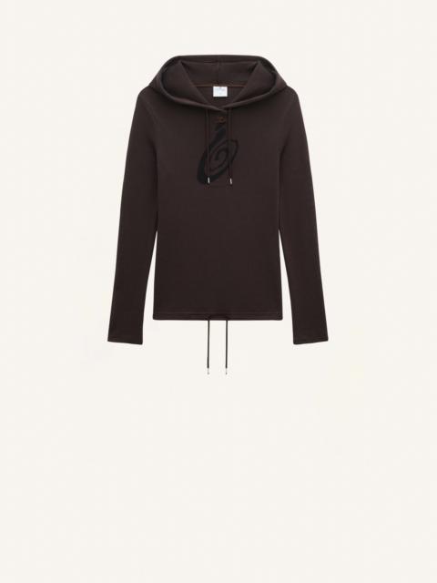 courrèges MESH PRINTED HOODIE