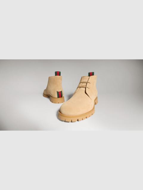 GUCCI Men's lace-up ankle boot with Web