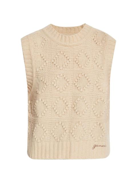 embroidered-logo knitted vest