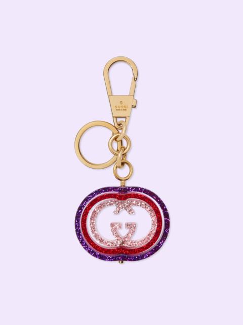 GUCCI Interlocking G glitter keychain