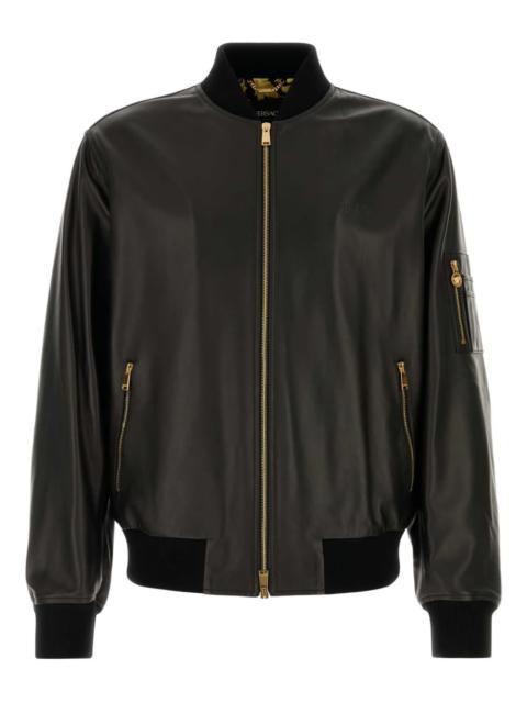 VERSACE leather bomber jacket