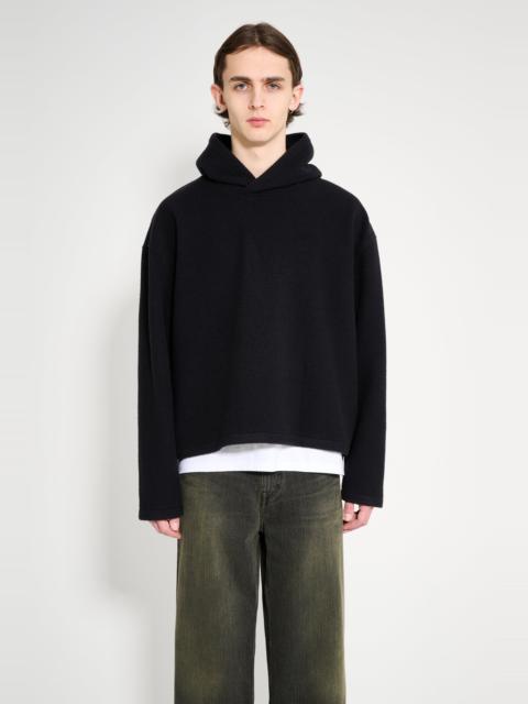 RIER RIER FLEECE HOODIE CROP BLACK