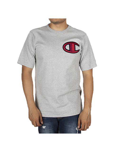 Champion Heritage Floss Stitch C Logo Tee "Oxford Grey / Scarlet" GT19Y07981 1IC