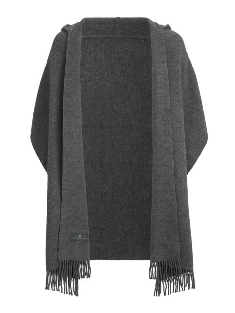 Brunello Cucinelli Women's Hooded Wool and Cashmere Knit Scarf - Anthracite