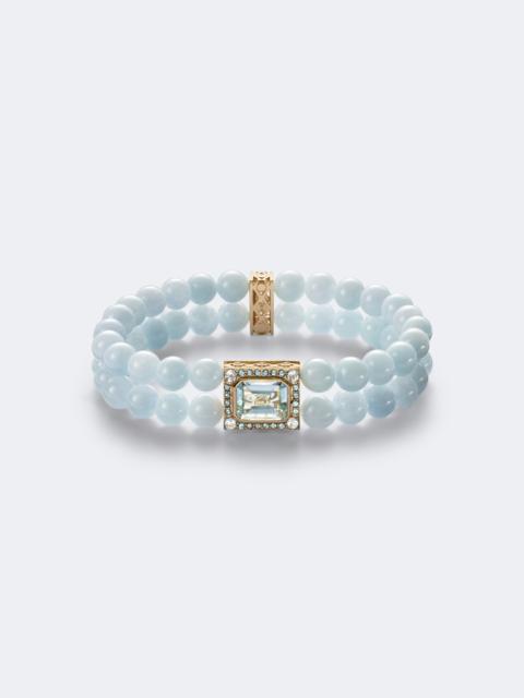 SYDNEY EVAN Multi Spacers 14kt gold beaded bracelet with gemstones