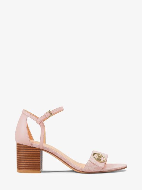 MICHAEL KORS Hannah Signature Logo Block Heel Sandal
