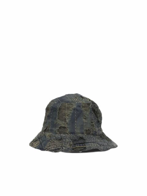 Kapital Boro distressed patchwork bucket hat