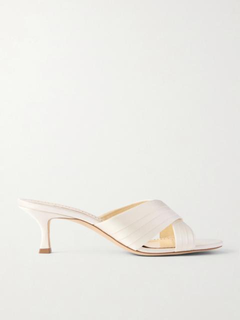 Manolo Blahnik Viera 50 Satin Mules